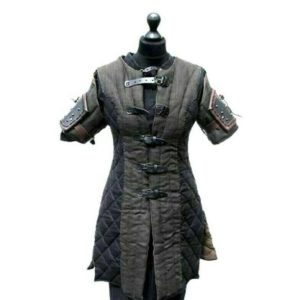 ARMOR Beautiful Medieval Costume Gambeson Reenactment Roman Black Color Good Loo