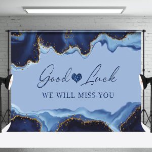 Aperturee Marbled Good Luck We Will Miss You Farewell Backdrop | Party Curtain Backdrop | Custom Backdrop For Party | Party Backdrop Decorations