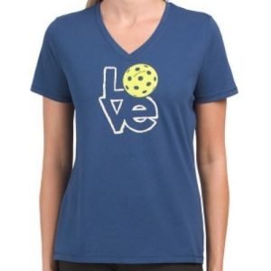 NWT Ladies LIFE IS GOOD Love Pickleball Short Sleeve V Neck T-Shirt - S M L