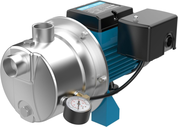 1100GPH Stainless Steel Sprinkler Booster Pump, Well Depth up to 25FT, Automatic