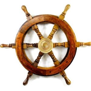 15" Wooden Ship Wheel Pirate Nautical Boat Home Decor