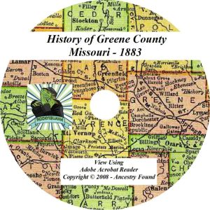 1883 - GREENE County Missouri MO - History & Genealogy Ancestry Family - CD DVD