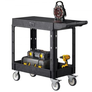 2-shelf Utility Cart 550 lbs 31.3 x 17.7-inch Service Cart with Wheels