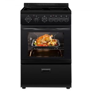 24 in Electric Range Oven 2.7 Cu. Ft. 4 Cooktop Burners Stainless Steel Body