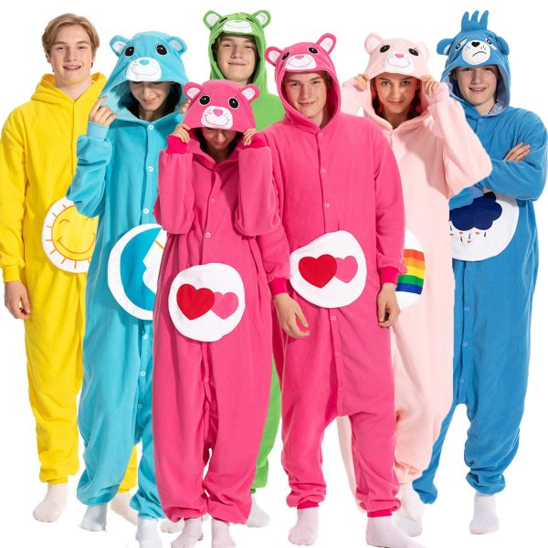 Adult Kigurumi Bear Anime Pajamas Animal Onesis Halloween Cosplay Costume Brown