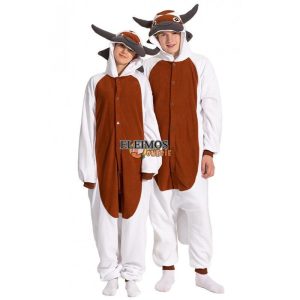 Adult Onesis Kigurumis Pajamas Cartoon Cattle Men Women Halloween Costumes XXL