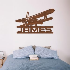 Airplane Wood Name Sign