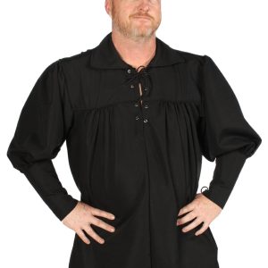 Alexanders Costumes Swordsmen Shirt, Black, Medium