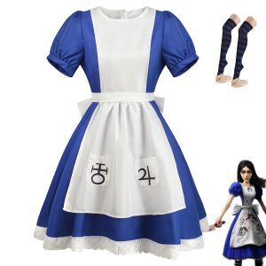 Alice Madness Returns Halloween Cosplay Costume Maid Dress For Women Party Dress