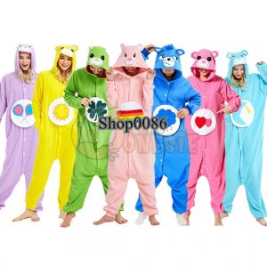 Animal Onesis Cartoon Bear Kigurumis Adult Women Men Pajamas Halloween Costumes
