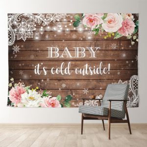 Aperturee Baby Is Cold Outside Gender Reveal Winter Backdrop