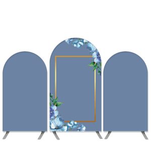 Aperturee Boho Floral Theme Navy Blue Bridal Shower Arch Backdrop Kit | Chiara Arch Backdrop Diy | Circle Arch Backdrop Diy | Wedding Arch Backdrop