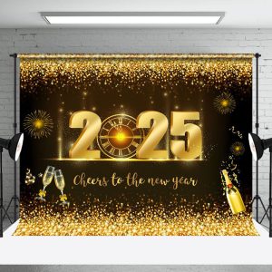 Aperturee Celebratory 2025 New Years Eve Happy Holiday Backdrop - Aperturee