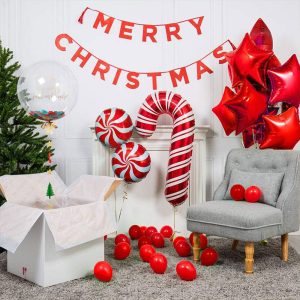 Aperturee Christmas Garland Balloon Arch Kit Candy Red Star Gift | Party Decorations