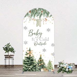 Aperturee Christmas Its Cold Outside Baby Shower Arch Backdrop, 1.6X4FT(0.5X1.2M), 38.18 USD, arch backdrop kit, YMGD9M81-A