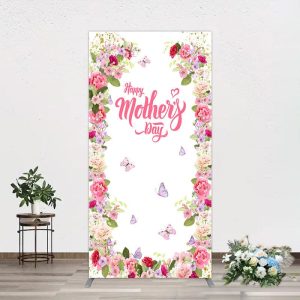 Aperturee Color Floral Spring Happy Mothers Day Rectangle Backdrop, 1.6 x 4 ft (0.5 x 1.2 m), 98.18 USD, arch backdrop kit, GLH0G059CF-AJ