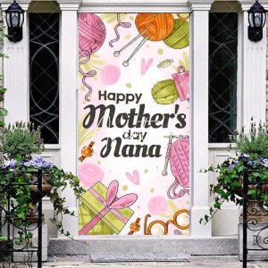 Aperturee Colorful Yarn Gifts Happy Mothers Day Door Cover, 30x80 Inch, 28.48 USD, party door covers, LZML111A-A