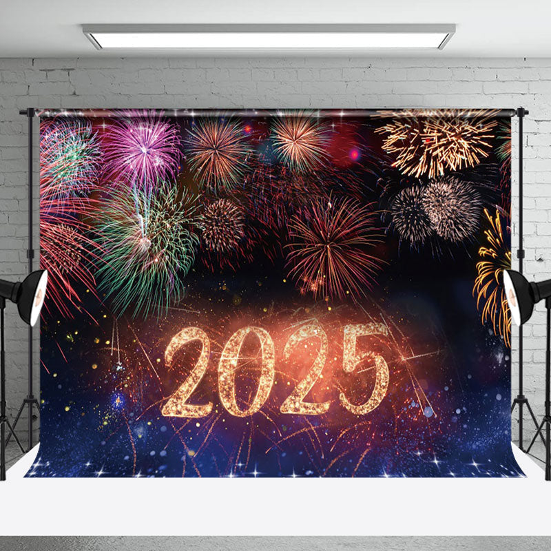 Aperturee Fantasy Sparks Night Sky Happy New Year Backdrop - Aperturee