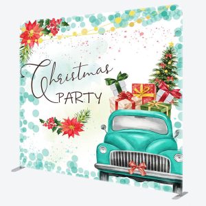 Aperturee Floral Gift Car Merry Christmas Pillow Case Backdrop - Aperturee