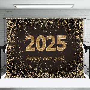 Aperturee Happy New Year 2025 Green Christmas Tree Backdrop - Aperturee