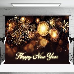 Aperturee Happy New Year Shiny Golden Carnival Night Backdrop - Aperturee