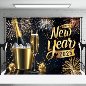 Aperturee Ice Beer Celebrate 2025 Happy New Year Backdrop - Aperturee