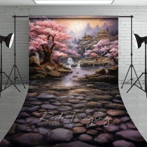 Aperturee Japanese Spring Sakura Garden Natural Photo Backdrop, 5 x 7 ft (1.5 x 2.1 m), 42 USD, sweep backdrops, LRSD1K97-D