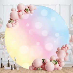 Aperturee Light Color Bokeh Round Happy Birthday Backdrop