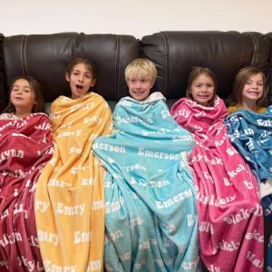 Aperturee Plush Custom Baby Name Blanket Personalized Gift, 30x40in(76x102cm), 26 USD, S0D8797-S, name blankets