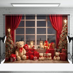 Aperturee Quiet Night Gift Window Celebrate Christmas Backdrop - Aperturee