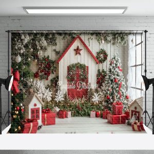 Aperturee Red Holiday Decor Gifts Winter Christmas Backdrop | Christmas Photoshoot Backgrounds | Diy Christmas Backdrop | Christmas Photo Backdrop