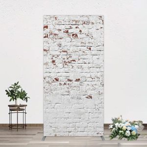 Aperturee Rural White Reddish Retro Brick Wall Rectangle Backdrop, 1.6 x 4 ft (0.5 x 1.2 m), 98.18 USD, arch backdrop kit, GCYHD0P10CF-AJ