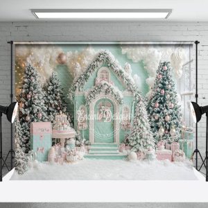 Aperturee Snowy Trees Gift Boxes Winter Christmas Backdrop | Christmas Photoshoot Backgrounds | Winter Wonderland Backdrop | Christmas Photo Backdrop