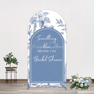 Aperturee Something Blue Before I Do Bridal Shower Arch Backdrop, 1.6 x 4 ft (0.5 x 1.2 m), 98.18 USD, arch backdrop kit, YMGD1Z42-AJ