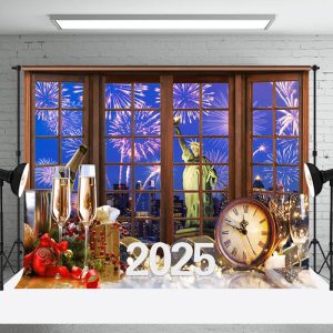 Aperturee Sparkle Clock Celebrates 2025 New Year Eve Backdrop - Aperturee