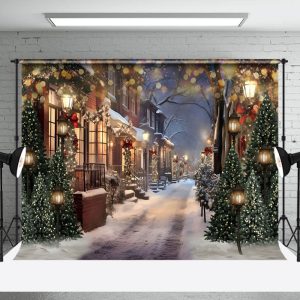 Aperturee Winter Night Scene Christmas Photography Backdrop