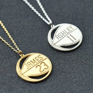 Basketball Necklace, Personalized Basketball Necklace, Basketball Lover Gift, Basketball Player Christmas Gift