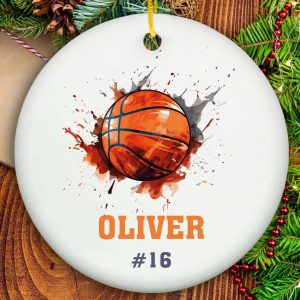 Basketball Ornament - Ceramic