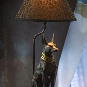 Black Gold Egyptian God Of Afterlife Death And Mummies Anubis Table Lamp Statue