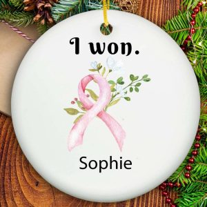 Breast Cancer Ornament - Ceramic