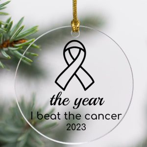 Breast Cancer Survivor Christmas Ornament - Acrylic