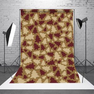 Brown Pine Tree Pattern Christmas Photo Backdrop - Aperturee