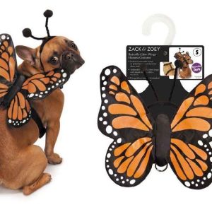 Butterfly Wing Dog Costume 3D Glow In The Dark Functional Harness Monarch Insect