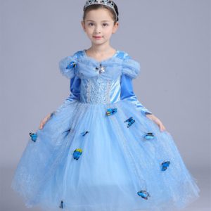 Cinderella Princess #2 Butterfly Party Dress kids Costume Dress for girls 2-10 Y
