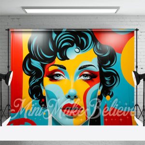 Colorful Curly Hair Woman Portrait Fine Art Backdrop - Aperturee