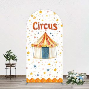 Colorful Stars Painted Circus Tent Arch Backdrop - Aperturee