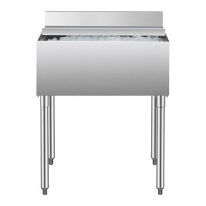 Commercial Ice Bin 78.4 L Underbar Ice Bin with Sliding Lid and Bottle Holders