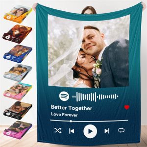 Custom Gifts Blanket With Song Photo For Friend - Aperturee