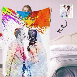 Custom Wedding Photo Gift Fleece Blanket - Aperturee