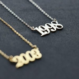 Custom Year Necklace, Birth Year Necklace, Year Necklace, Birthday Necklace, Numbers Necklace, Date Necklace For Women, Anniversary Necklace